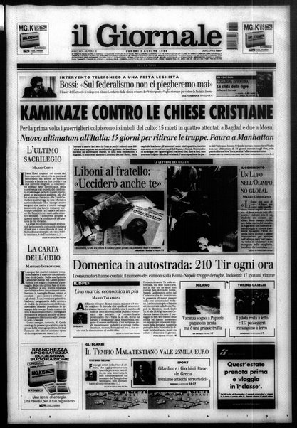 Il giornale del lunedi